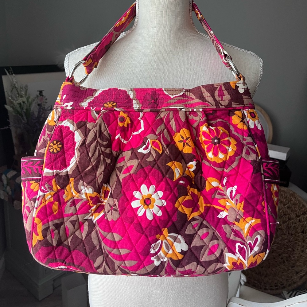 Vera Bradley magenta , orange and wine colored floral purse